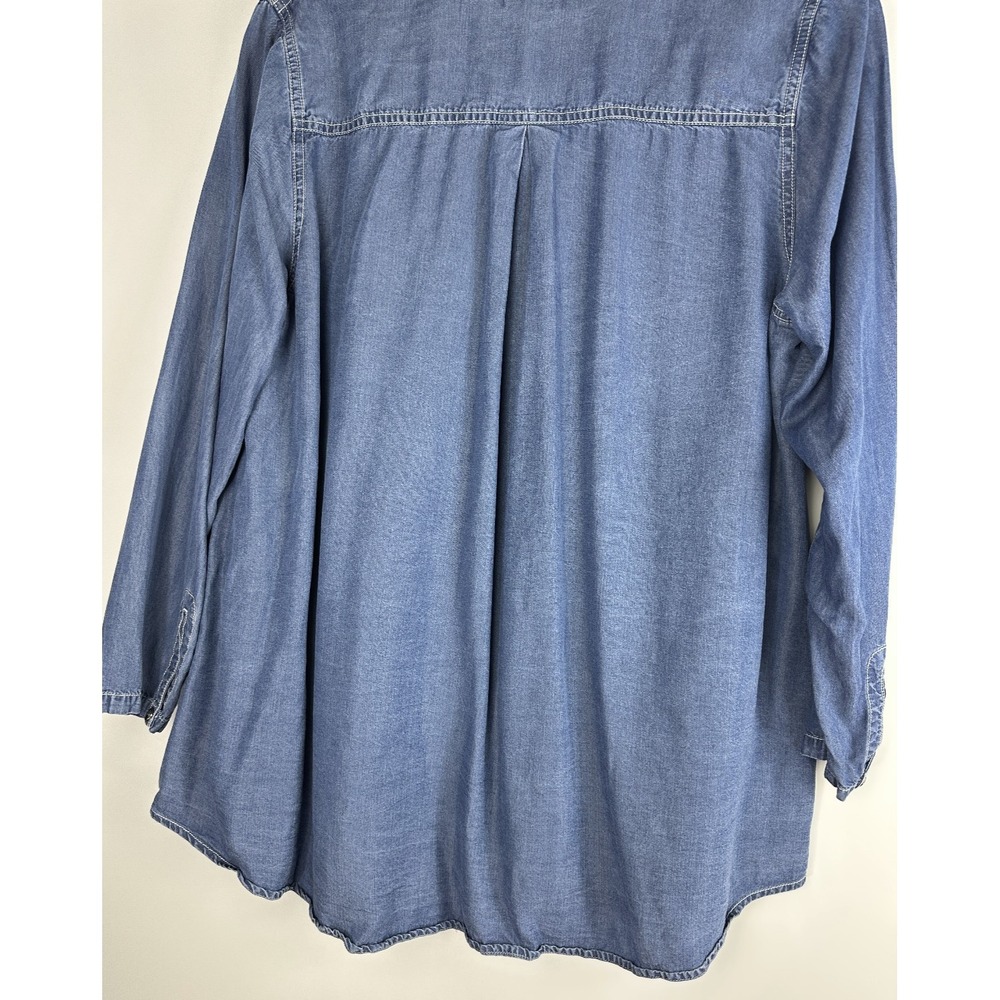 Stella Carakasi Prime Time Tunic in Denim Blue Laglenlook LS Button Up Size XL - Picture 9 of 16